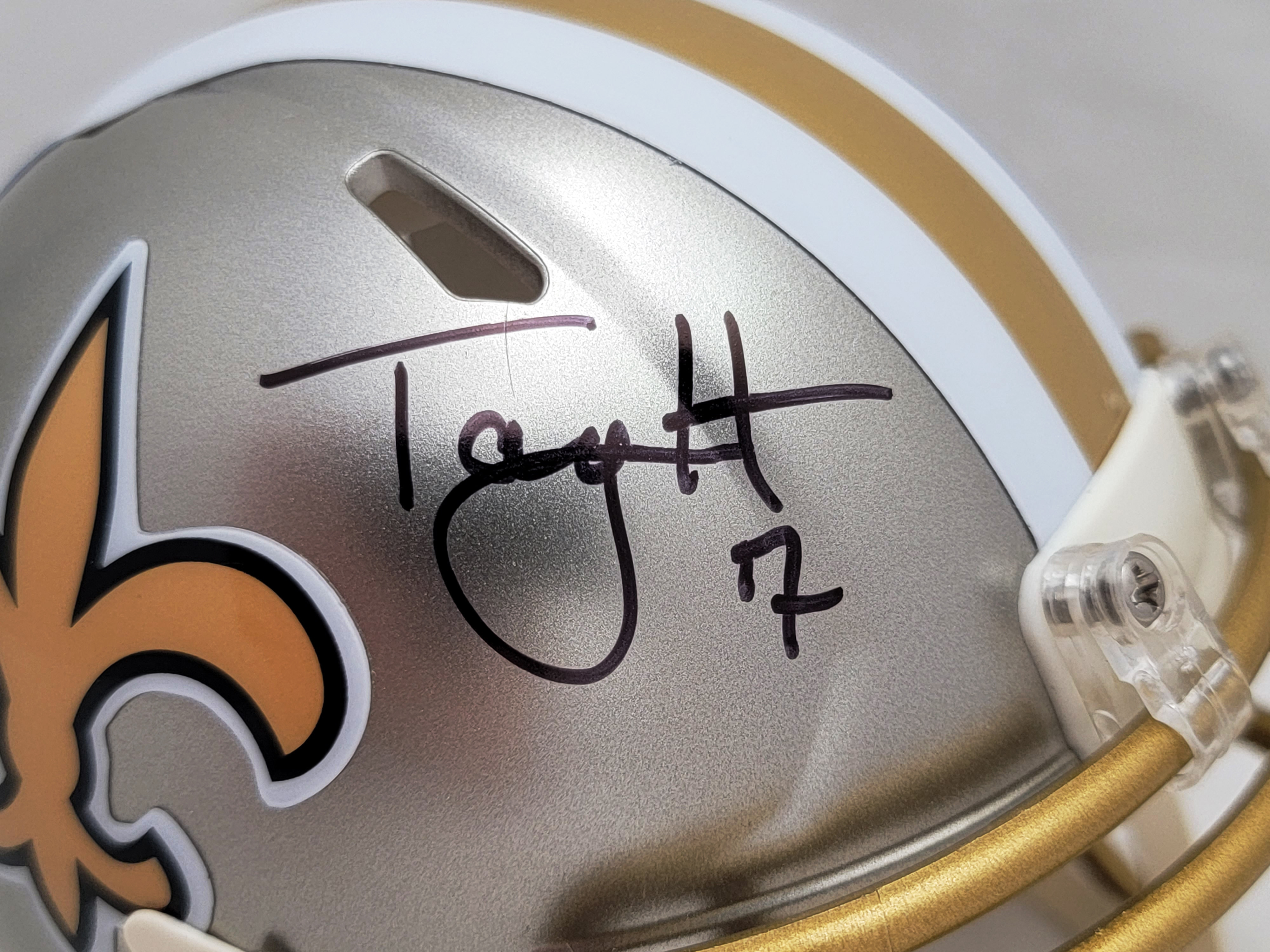 taysom hill autographed mini helmet