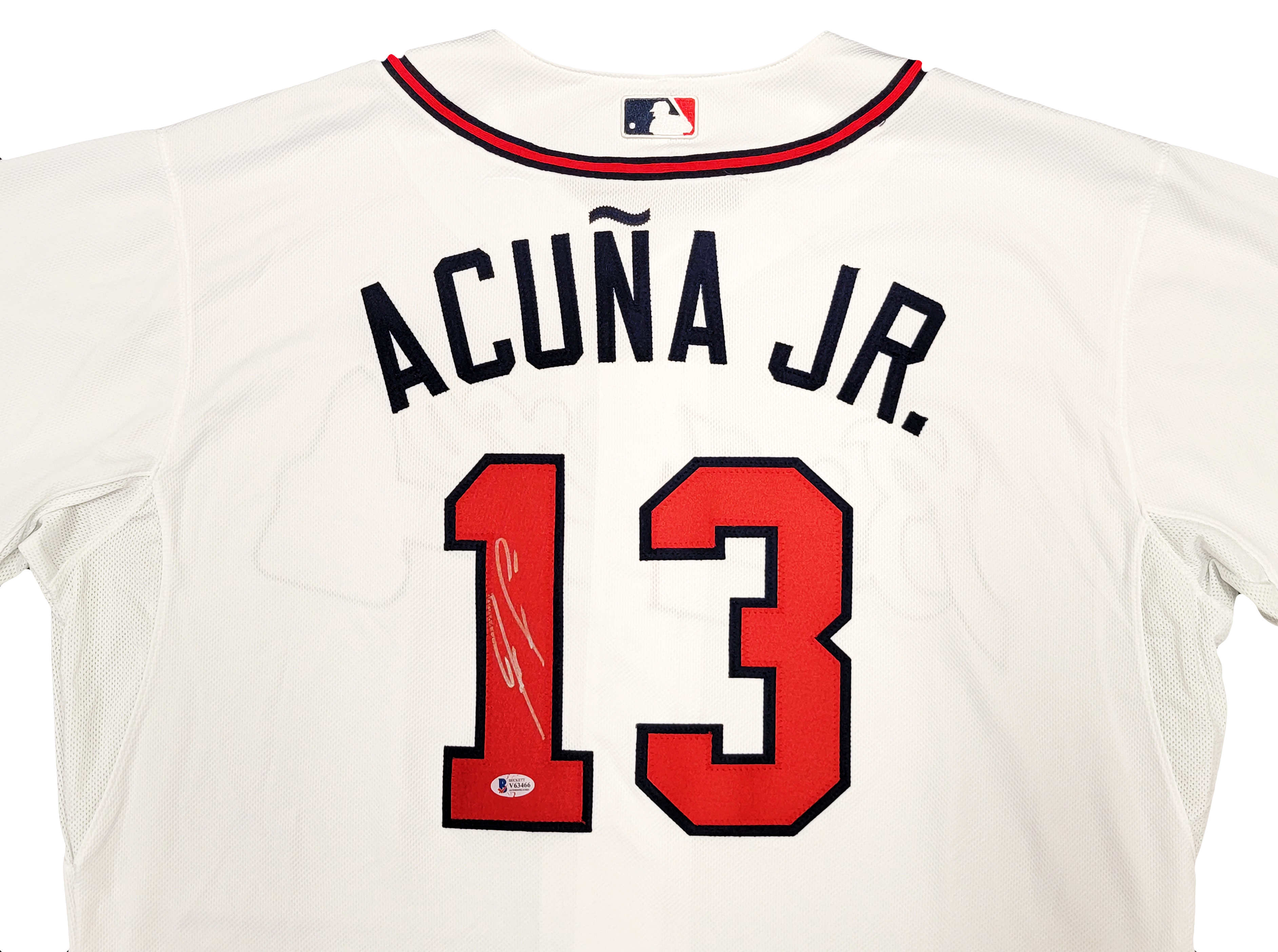 Ronald Acuna Autographed Atlanta White Majestic Baseball Jersey