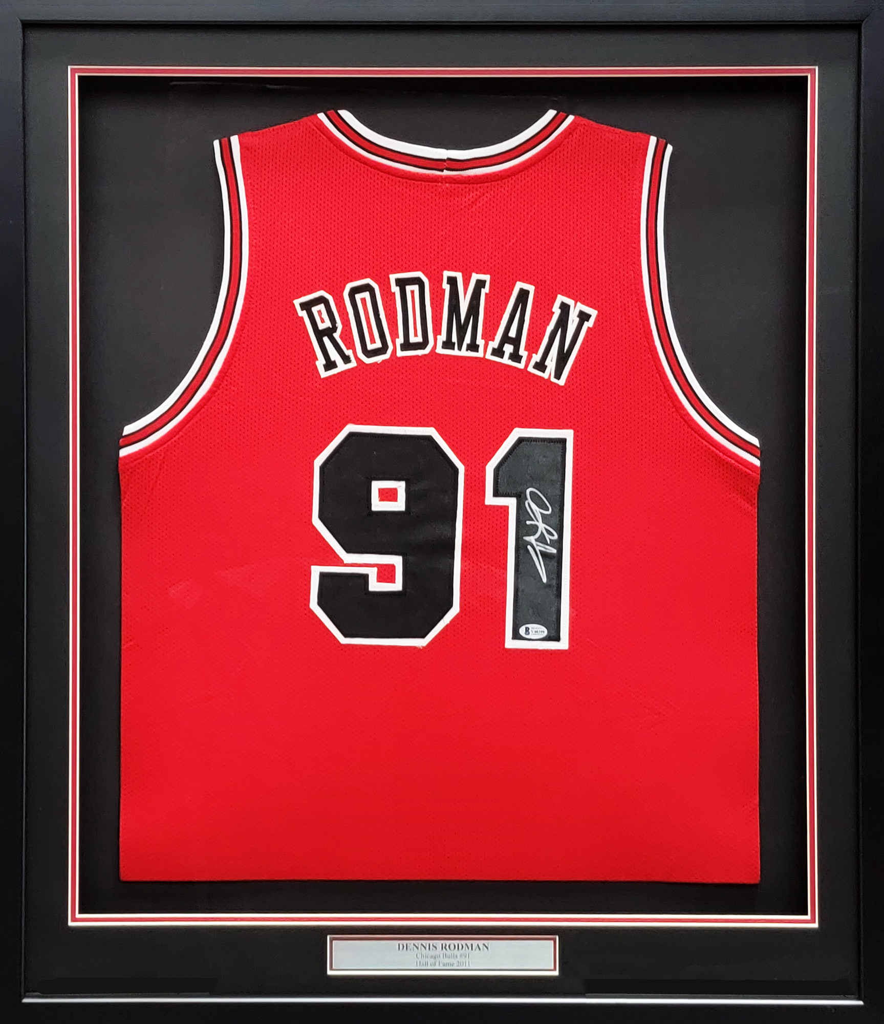 Dennis Rodman Autographed and Framed Chicago Bulls Jersey